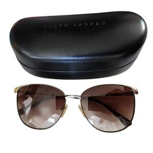 Ralph Lauren Gold & Tortoise Oversized Sunglasses - RL 7039​